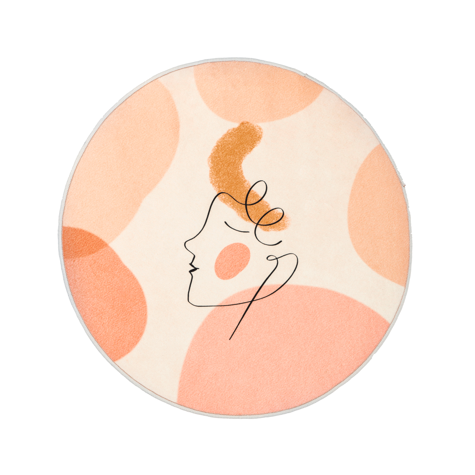 Pixa-Pod-Silhouette-Face-Blush-Floor-Round-Indoor-Carpet-Rug